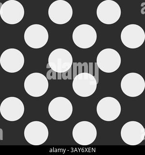 Nahtloses schwarzes und weißes Punktmuster. Runde Kreise in modernem Stil. Geometrisches abstraktes Vektordesign für den Druck auf Textil. Minimalistisches Retro c Stock Vektor