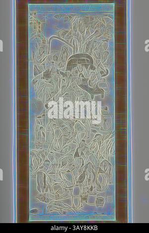 Eine abstrakte Komposition mit einem Gewirr organischer Formen und Linien, verflochten mit komplizierten Mustern, die ein Gefühl von Tiefe und Komplexität schaffen. Das Design ist mit einer kontrastierenden Umrandung umrahmt, die die visuelle Gesamtwirkung verstärkt., Hahnenkolben, Liao-Dynastie, Liao-Dynastie, 1000er Jahre, Steingut mit Glasur, 9-3/4 x 6-1/8 (Durchm.) In., Asiatische Kunst, Klassische Kunst mit einem modernen Touch, neu interpretiert von Artotop Stockfoto