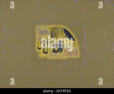 Eine skurrile Darstellung mit zwei abstrakten Figuren inmitten fließender Linien und Formen, die ein Gefühl von Bewegung und Kreativität wecken. Der Hintergrund fügt Tiefe und Kontrast hinzu, wodurch die Gesamtkomposition verbessert wird., die Dramen des Meeres - Bretagne, Paul Gauguin (Französisch, 1848-1903), Edward Ancourt, Drucker (Französisch), 1889, Zinkograph auf kanariengelbem Webpapier, 6-1/2 x 9 Zoll (Bild) 19-5/8 x 25-1/2 Zoll (Blatt), signiert und datiert auf der Platte LL: 89 (9 rückwärts) Paul/Gauguin Inschrift auf der Platte LC: Les drames de (d rückwärts) la mer, Bretagne, Serie, Dessins lithographiques (The Volpini Suite) Stockfoto