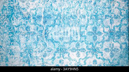 Blau-weiße Retro-Textur. Schöner Vintage Hintergrund. Stockfoto