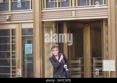 New York City, USA. April 2025. New York, USA. Sarah Palin verließ das SDNY-Gericht, nachdem NYT ihr gegenüber für Diffamierung nicht verantwortlich befunden hatte. Quelle: Matthew Russell Lee/Alamy Live News Stockfoto