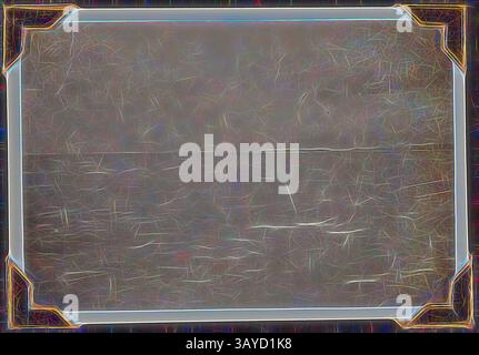 Eine strukturierte Oberfläche mit komplizierten, wirbelnden Mustern mit gerahmtem Rand, die ein Gefühl von Vintage-Eleganz und künstlerischem Flair weckt., Foto - in der Nähe von Algier, Palmer Family Migrant Voyage, Coast of North Africa, 01. März 1947, Schwarzweiß-Foto mit dem Titel „Near Algiers“, zeigt eine Meereslandschaft, aufgenommen am 1. März 1947. Es ist Teil eines mit Leder gebundenen Fotoalbums, das George Palmer 1947 auf seiner Wanderreise von England nach Australien auf der RMS Orion schuf. George zog mit seiner Frau Gertrude und ihren beiden Töchtern Shirley und Lesley nach Australien. Das Album nimmt das Leben der Palmers in auf Stockfoto