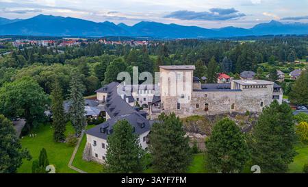 Panoramablick auf die Burg Liptovsky Hradok in der Slowakei. BILD Stockfoto