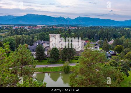 Panoramablick auf die Burg Liptovsky Hradok in der Slowakei. BILD Stockfoto