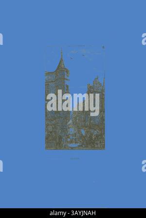 Eine geschäftige urbane Szene mit hohen, verzierten Gebäuden entlang einer engen Straße, in der Menschen und Pferdekutschen unter hellem Himmel durch die belebte Durchgangsstraße fahren. Haus mit einem Turm, Nr. 22, rue de l’Ecole de Médecine, Paris (Turm des Marat genannt), 1861, Charles Meryon (Französisch, 1821-1868), herausgegeben von Gazette des Beaux-Arts (Französisch, 1859-heute), Frankreich, Ätzen auf Elfenbein-Bütten, 179 x 102 mm (Bild), 211 x 132 mm (Platte), 345 x 240 mm (Blatt) Klassische Kunst mit einem modernen Twist von Artotop neu interpretiert Stockfoto