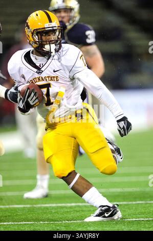 9. Oktober 2010. Arizona State Sun Devils Wide Receiver Kyle Middlebrooks #7 im Kampf gegen die Washington Huskies im Husky Stadium in Seattle, WA... Arizona State besiegt Washington 24 -14. George Holland / Cal Sport Media. (Bild: © George Holland/Cal Sport Media/ZUMApress.com) Stockfoto