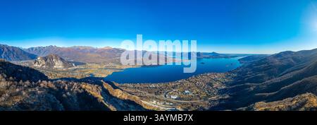 Panoramablick auf den Lago Maggiore in Italien. BILD Stockfoto