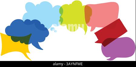 Lebendige Sprechblasen symbolisieren Kommunikation und Ideen Stock Vektor