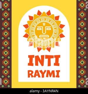 Illustration zur Feier des religiösen Festivals inti raymi Stock Vektor