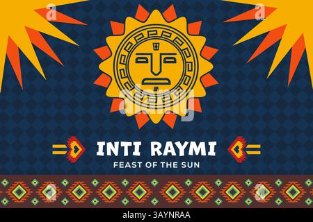 inti raymi fest der Sonne Hintergrund Illustration Stock Vektor