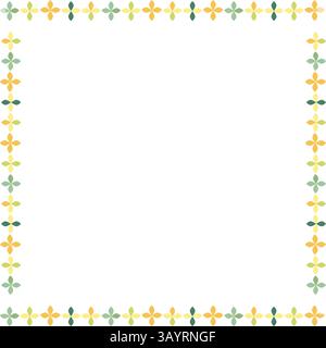 Klee hinterlässt einen farbenfrohen Rahmen. Thanksgiving-Vorlage mit Doodle Leaf. Rahmen mit leerem Platz für Ihren Text. Babydusche Stock Vektor