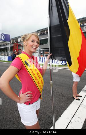 29. August 2010 - Spa-Francorchamps, Belgien - Grid Girl... Formel-1-Weltmeisterschaft, Rd 13, Grand Prix Von Belgien, Rennen. (Vermerk: © Sutton Motorsports/ZUMApress.com) Stockfoto