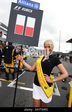 29. August 2010 - Spa-Francorchamps, Belgien - Grid Girl... Formel-1-Weltmeisterschaft, Rd 13, Grand Prix Von Belgien, Rennen. (Vermerk: © Sutton Motorsports/ZUMApress.com) Stockfoto