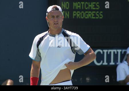 29. August 2010 - New York, New York, USA - USA OPEN 2010 Übungssonntag im Billie Jean King Tennis Center in Flushing, New York. Billie Jean King Tennis Center-08-29-2010.LLEYTON HEWITT. 2010.I14912JZ(Bild: © John Zissel/Globe Photos/ZUMApress.com) Stockfoto