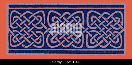 Ein kompliziertes Muster mit verflochtenen Knoten, das ein faszinierendes Design mit einem reichen, historischen Flair schafft. Die sich wiederholenden Motive wecken ein Gefühl von Kontinuität und Verbindung. Celtic Ornament Klassische Kunst mit modernem Touch, neu interpretiert von Artotop Stockfoto