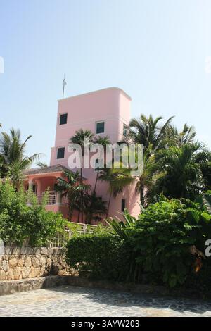 Rosa Retro-Haus Stockfoto