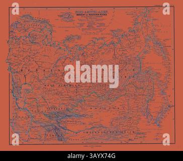 Eine detaillierte Karte von Zentralasien und seinen umliegenden Regionen mit geografischen Sehenswürdigkeiten, Städten und Grenzen. Die leuchtende Farbpalette hebt verschiedene Gebiete hervor und zeigt Transportwege an, was sie zu einer wertvollen historischen Referenz macht. Russland Karte Gotha Justus Perthes Atlas 1874. Perthes Johan Georg Justus 1749 1816 Deutscher Verlag wurde 1749 in Rudolstadt geboren. 1785 gründete er in Gotha The Business, das seinen Namen Justus Perthes trägt. Dazu gesellte sich 1814 sein Sohn Wilhelm 1793 1853. Er legte den Grundstein für die geographische Niederlassung des Unternehmens Stockfoto