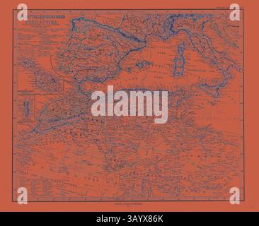 Mittelmeer Karte Gotha Justus Perthes Stockfotografie - Alamy
