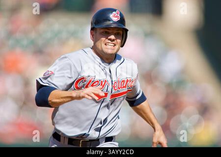 September 2009 - Baltimore, Maryland, U.. S - 30. August 2009: Cleveland Indians Jamey Carroll (11) während des Spiels zwischen den Cleveland Indians und den Baltimore Orioles bei Camden Yards in Baltimore, Maryland, bei dem Baltimore Orioles 5-2 gewann (Credit Image: © Southcreek Global/ZUMApress.com) Stockfoto
