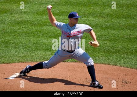 September 2009 - Baltimore, Maryland, U.. S - 30 Aug. 2009: Cleveland Indians Justin Masterson (63) während des Spiels zwischen den Cleveland Indians und den Baltimore Orioles bei Camden Yards in Baltimore, Maryland, bei dem Baltimore Orioles 5-2 gewann (Credit Image: © Southcreek Global/ZUMApress.com) Stockfoto