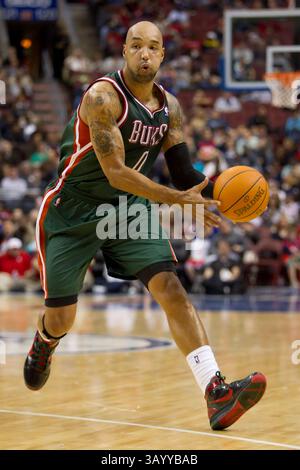 19. November 2010: Milwaukee Bucks bezwingt Drew Gooden (0) im NBA-Spiel zwischen den Milwaukee Bucks und den Philadelphia 76ers im Wells Fargo Center in Philadelphia, Pennsylvania. The 76ers Beat the Bucks, 90-79.(Bild: © Chris Szagola/Cal Sport Media/ZUMAPRESS.com) Stockfoto