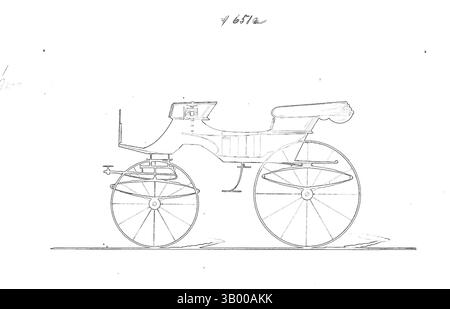 Eine stilvolle Darstellung eines Vintage-Wagens mit elegant gestalteten Rädern und einem stromlinienförmigen Sitz, beleuchtet mit leuchtenden Neonfarben vor kontrastierendem Hintergrund. Klassische Kunst mit modernem Touch, neu interpretiert von Artotop Stockfoto