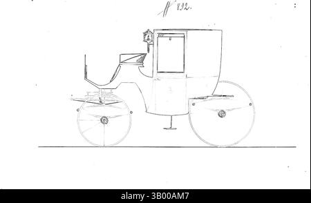 Ein Vintage-Wagen mit komplizierten Rädern und eleganten Details, beleuchtet in einem lebendigen, leuchtenden Stil vor dunklem Hintergrund, der ein ätherisches und künstlerisches Gefühl schafft. Klassische Kunst mit modernem Touch, neu interpretiert von Artotop Stockfoto