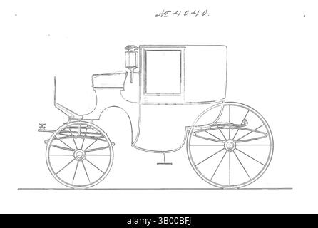 Ein Vintage-Wagen mit komplizierten Details und großen Rädern wird von leuchtenden, neonähnlichen Konturen beleuchtet, die einen fesselnden Kontrast vor dunklem Hintergrund schaffen. Klassische Kunst mit modernem Touch, neu interpretiert von Artotop Stockfoto