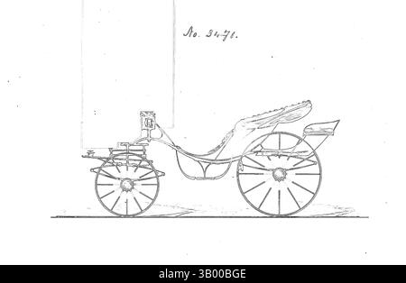 Ein Vintage-Wagen mit komplizierten Rädern und einem anmutig geformten Sitz, beleuchtet mit lebhaften, farbenfrohen Linien vor dunklem Hintergrund, schafft einen auffälligen visuellen Kontrast. Klassische Kunst mit modernem Touch, neu interpretiert von Artotop Stockfoto
