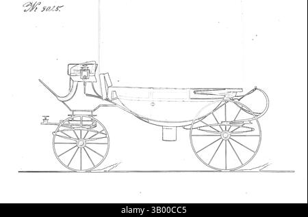Eine stilisierte Darstellung eines Vintage-Wagens mit elegant geschwungenen Rädern und einem unverwechselbaren Wagenkörper, beleuchtet mit leuchtenden Linien vor dunkler Kulisse, was ihm eine skurrile, fast ätherische Qualität verleiht. Klassische Kunst mit modernem Touch, neu interpretiert von Artotop Stockfoto