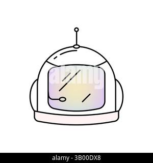 Vektorsymbol für Weltraumhelme oder Astronauten-Kopfbedeckungs-Clipart. Symbol für kosmische Entdeckungen, interstellare Reisen und Luft- und Raumfahrtschutz. Stock Vektor