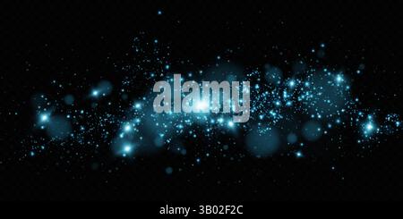 Atemberaubendes kosmisches Leuchten mit blauen Sparkles und faszinierenden Galaxieneffekten für ein atemberaubendes visuelles Erlebnis Stock Vektor