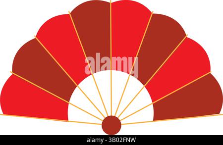 Handfächer-Zeichentricksymbol auf weißem Hintergrund. Vektorabbildung. Stock Vektor