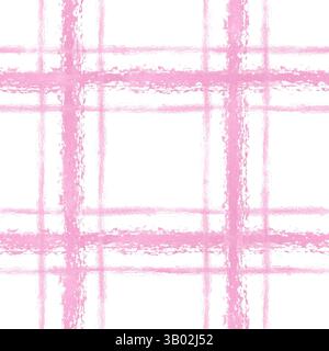 Nahtloser Hintergrund mit rosa Karomuster. Karierte Struktur mit Aquarellfarben. Ideal für Textildesign, Hintergründe und Geschenkpapier Stockfoto