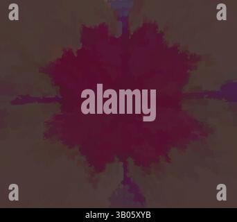 Eine lebendige, abstrakte Darstellung floraler Motive mit kräftigen, tiefen Farbtönen, die nach außen strahlen und ein Gefühl von Tiefe und Bewegung erzeugen., Ein kreisförmiges Design mit einem zentralen floralen Motiv in sattem Burgunderrot, umgeben von zarten symmetrischen Formen, die nach außen strahlen und ein kompliziertes und harmonisches Muster schaffen. Klassische Kunst mit modernem Touch, neu interpretiert von Artotop, verwandeltes indisches Ornament, Klassische Kunst mit modernem Touch, neu interpretiert von Artotop Stockfoto