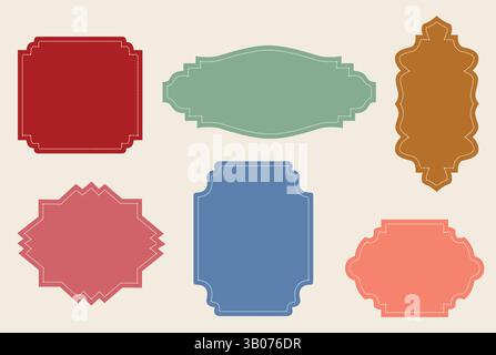 Set mit Vintage-Etiketten und Markierungsrahmen. Stock Vektor