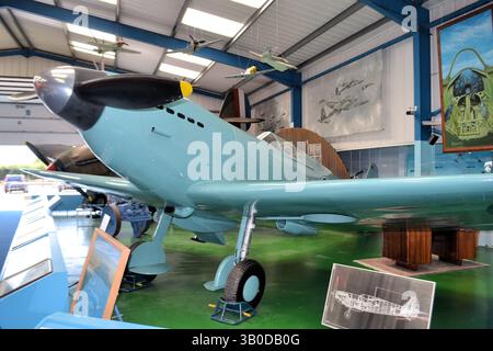 Nachbildung des Prototyps Supermarine Spitfire im Tangmere Military Aviation Museum Stockfoto