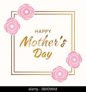 Happy Mother's Day Blumen Vektorkunst Stock Vektor