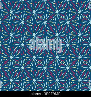 Am 14. juli ist das Muster des Unabhängigkeitstages nahtlos wiedergegeben Stock Vektor