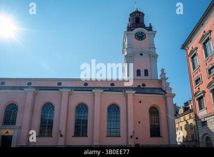 Storkyrkan, auch Stockholms domkyrka und Sankt Nikolai Kyrka genannt, ist die älteste Kirche in Stockholm. Stockfoto