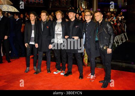 McBusted bei der Weltpremiere von „The Hunger Games: Catching Fire“ am Leicester Square. London, Vereinigtes Königreich - 11. November 2013 Stockfoto