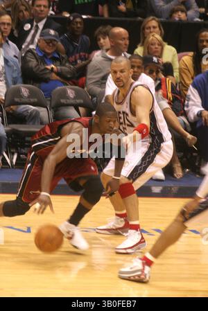 MAI 2005 - NEW YORK, NEW YORK, USA - K42966JBB.NEW JERSEY NETS VS MIAMI HEAT IN DER CONTINENTAL AIRLINES ARENA , NEW JERSEY 05-01-2005. - JASON KIDD (#5 NETZE)(Foto: © John Barrett/Globe Photos/ZUMAPRESS.com) Stockfoto
