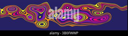 Lebendiger abstrakter Vektor-Hintergrund mit bunten wirbelnden Konturlinien mit einem psychedelischen Stil, perfekt für kreative Design-Anwendungen und Stock Vektor