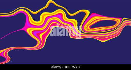 Bunte abstrakte Vektor-Illustration mit fließenden Formen und lebendigem Design mit Rosa-, Gelb- und Blautönen, perfekt für modernes Digital Stock Vektor