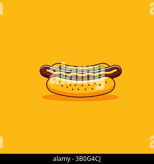 Hotdog flache Design Illustration Cartoon Stil Stock Vektor