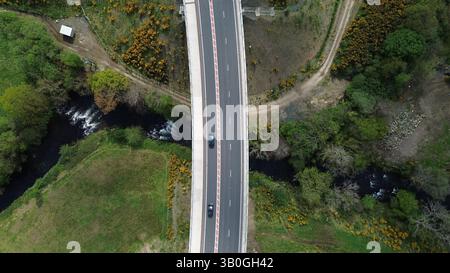4K-Luftaufnahme in den Wirral-Gebieten von Birkenhead, Wallasey, New Brighton, West Kirby, Arrowe und Oxton. Stockfoto