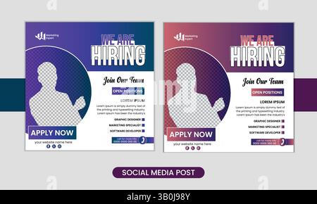 Wir stellen die Ankündigung „Join Our Team“ mit man ein, die Megaphon als Marketingexperten verwendet Stock Vektor