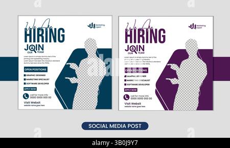 Wir stellen die Ankündigung „Join Our Team“ mit man ein, die Megaphon als Marketingexperten verwendet Stock Vektor