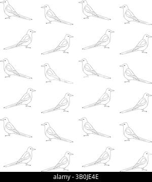Vektor-nahtloses Muster von Elster Vogel Stock Vektor
