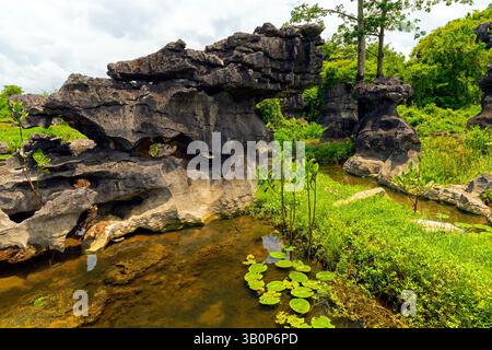 Der Maros Pangkep Geopark, kars Steinwald in Maros, Süd-Sulawesi, Indonesien. Außerhalb von Makassar liegt Rammang-Rammang, Heimat eines der Welt Stockfoto